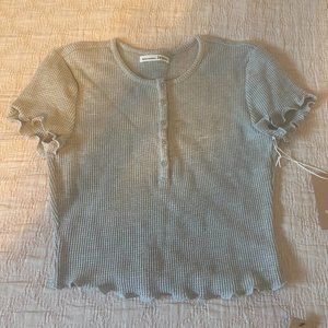 Reformation Grey waffle knit crop top NWT
